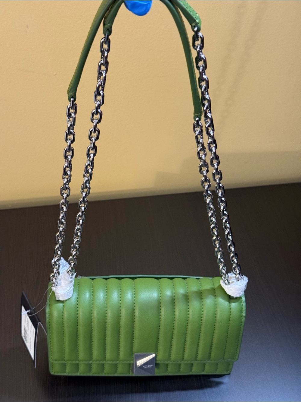 Kate Spade Deco Quilted Leather Mini Crossbody Purse Jungle Vine Green NWT - Picture 6 of 6